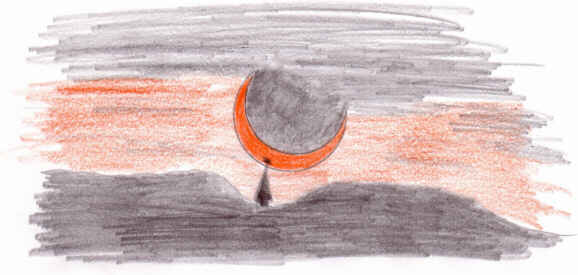 Zeichnung der Sonnenfinsternis
