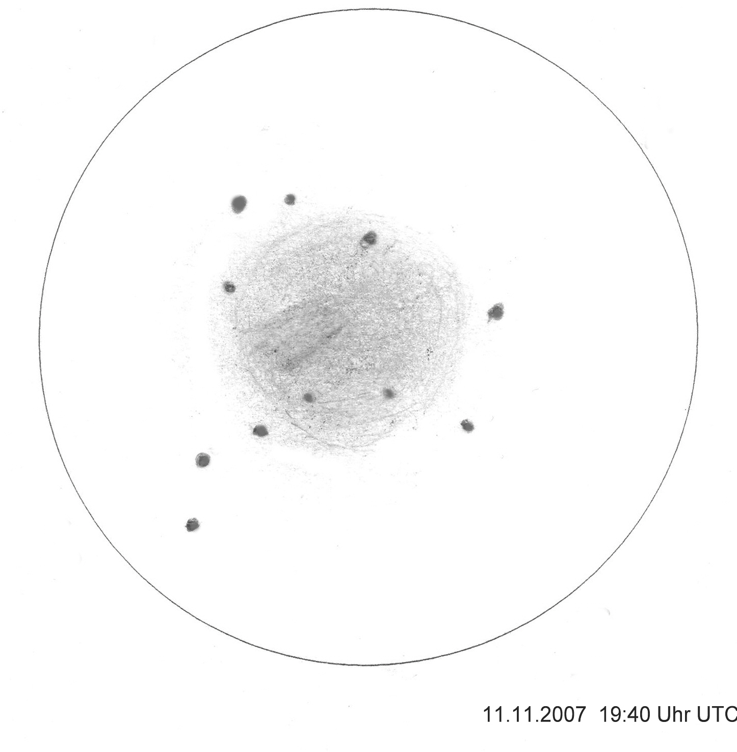 Zeichnung des Kometen
