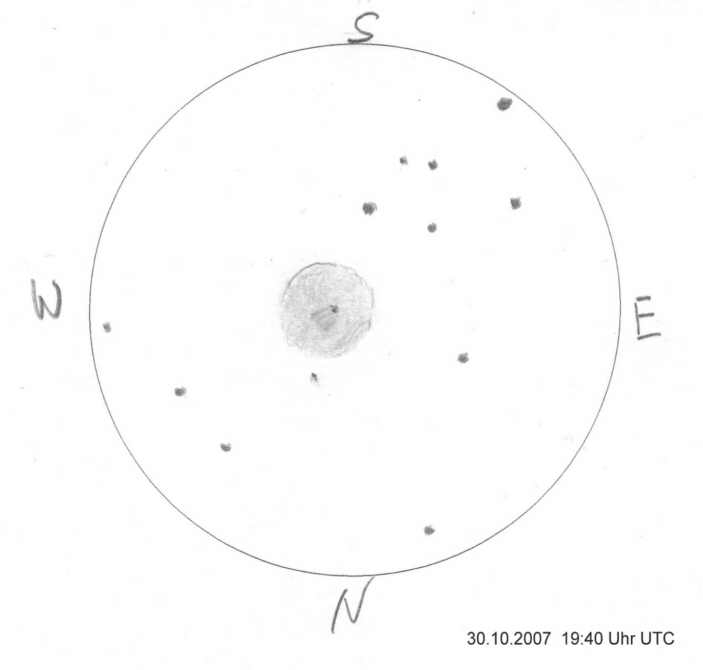 Zeichnung des Kometen